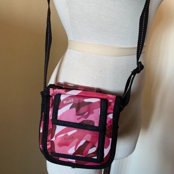 MUDD VINTAGE 90s HAND PINK CAMO CROSSBODY BAG PURSE Y2K LIMITED EDITION NYLON - Picture 13 of 13